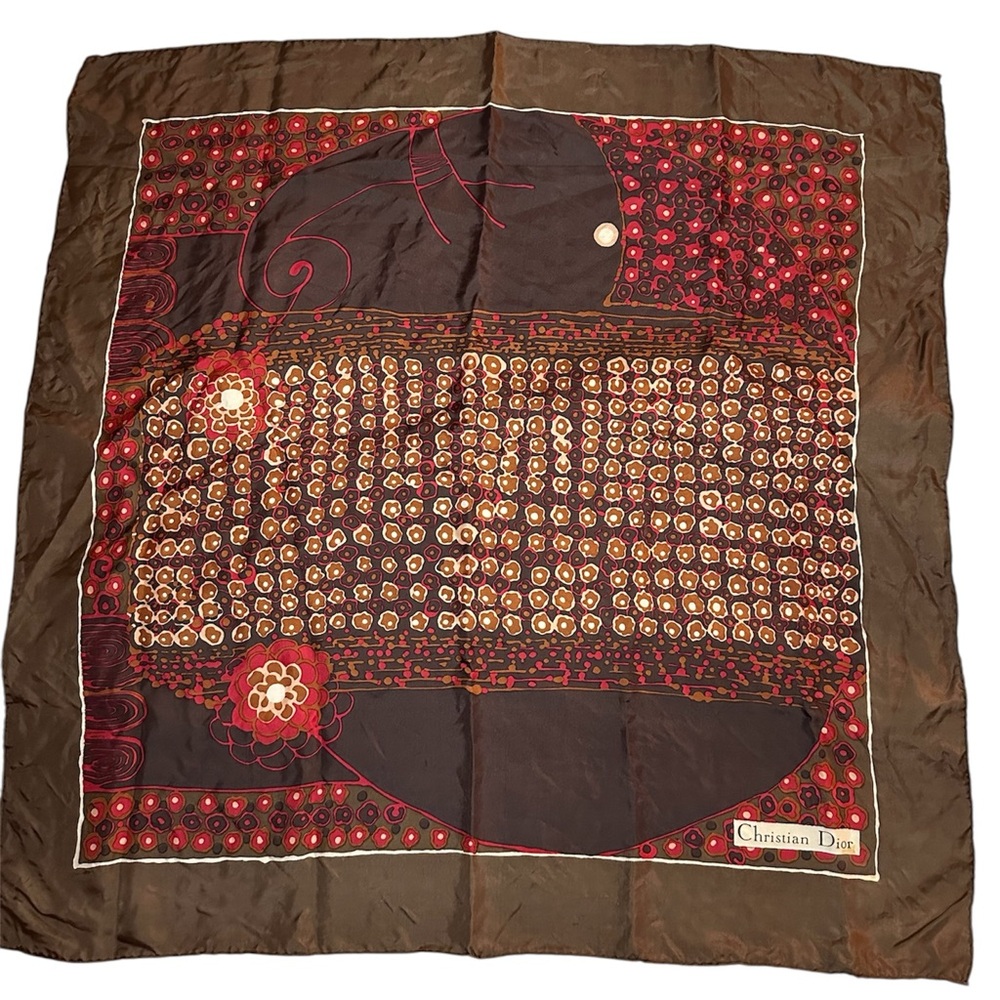 💎 RARE Christian Dior Silk Scarf 1970s Vintage